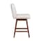 Armen Living Basila Swivel Counter Stool in Brown Oak Wood Finish with Beige Fabric 840254332171 - alternate 2